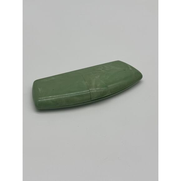 VTG Deltah Jewelry Presentation Box Green Celluloid Vanity Jadite Braun-Crystal - Picture 3 of 7